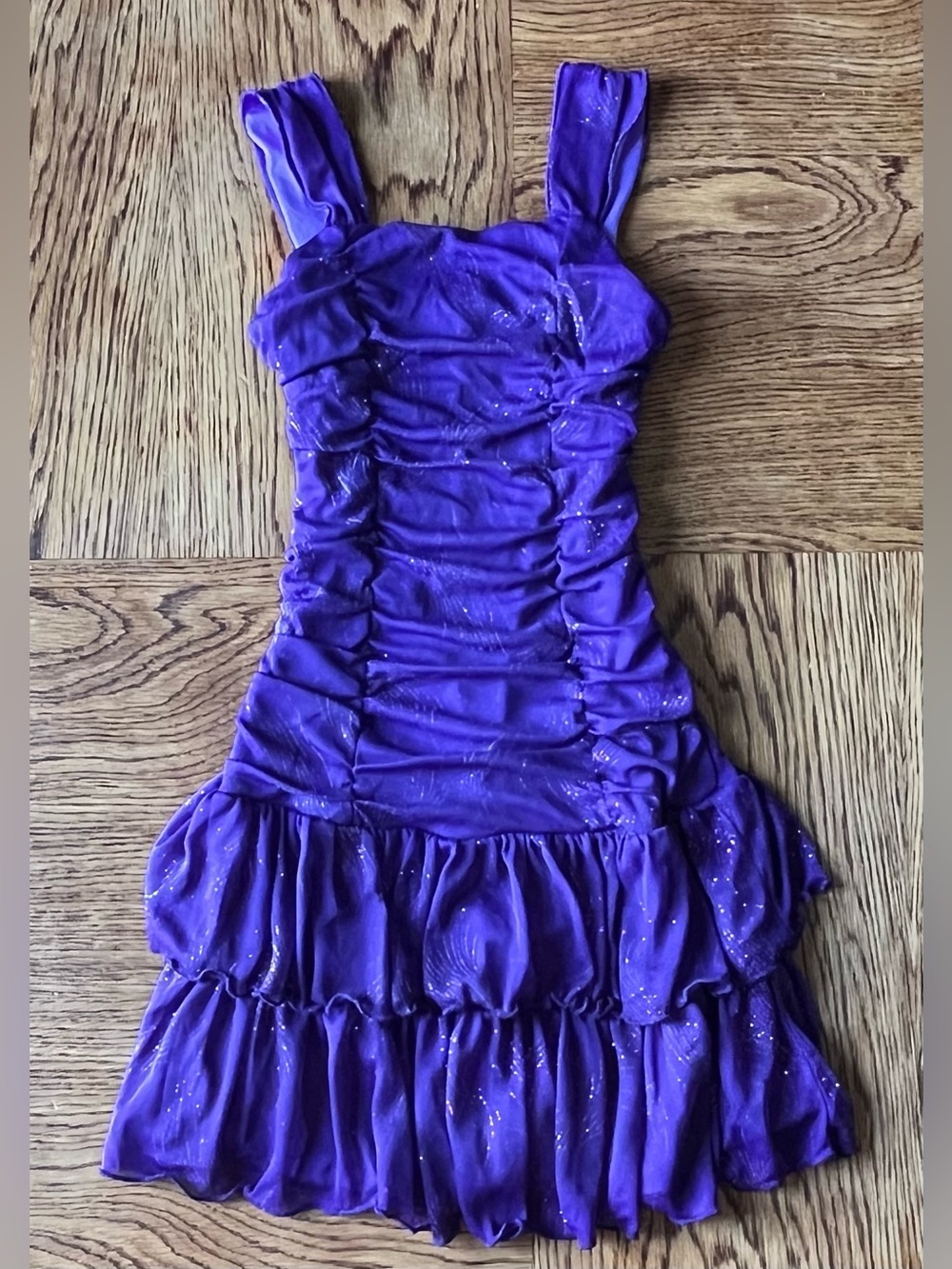 IZ Byer Girls Party Dress in Purple with Glitter Details Size 8